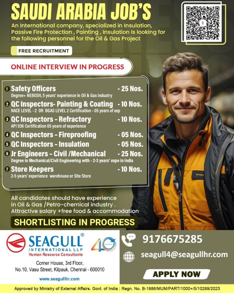 Saudi Arabia Oil and Gas Jobs 2026 – Free Recruitment Announced