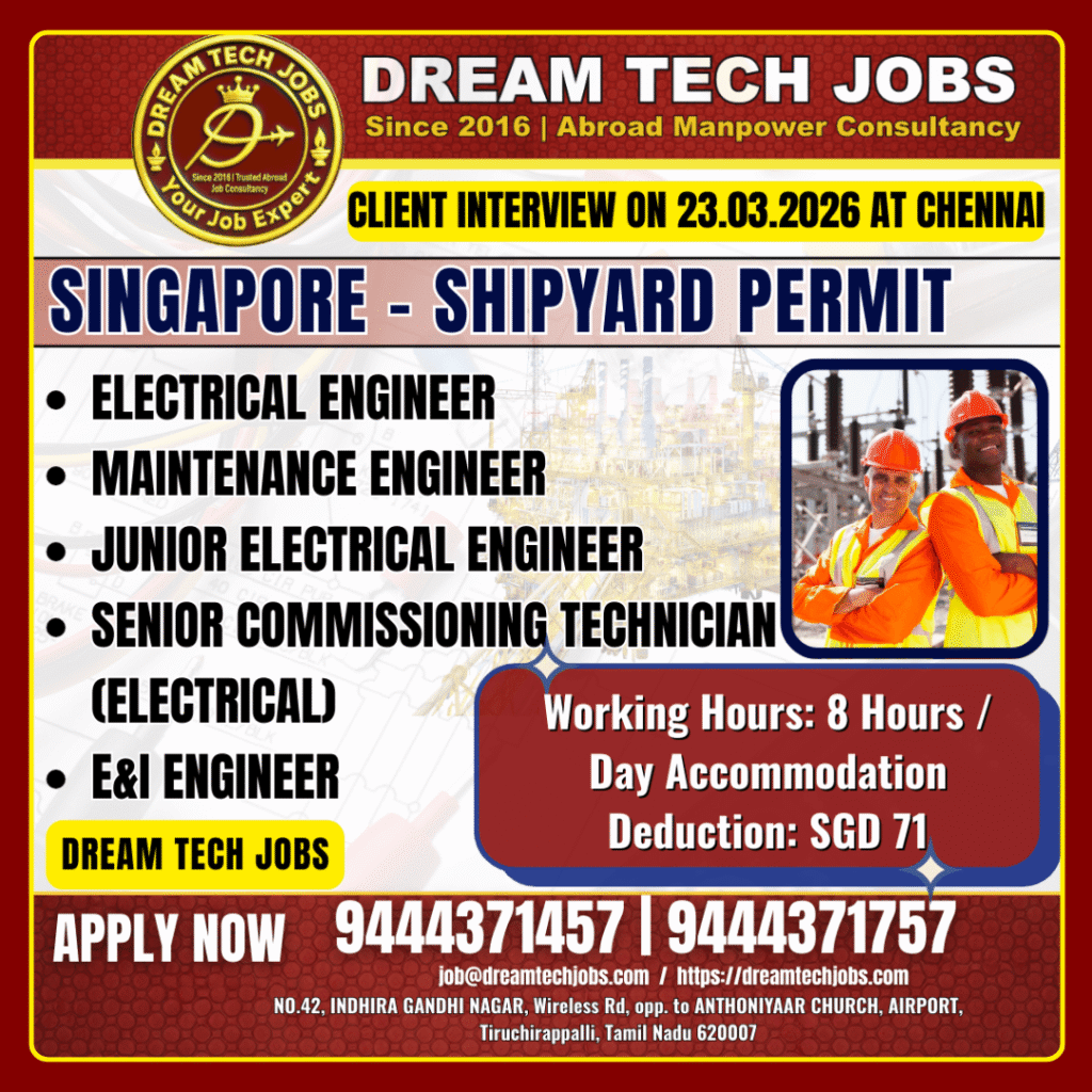 Singapore Shipyard Jobs 2026 – Latest Opportunity 1 Singapore Shipyard Jobs 2026 – Latest Opportunity