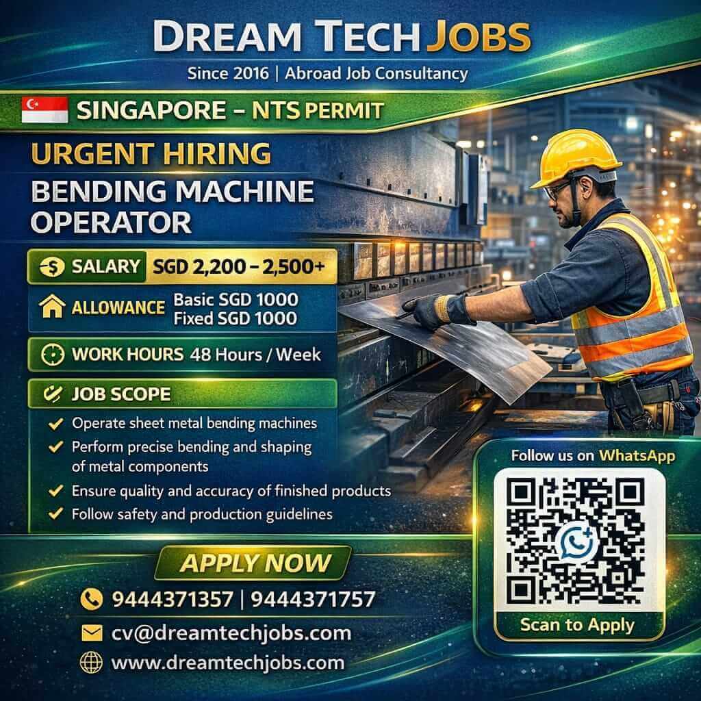 Singapore Bending Machine Operator Jobs 2026 – Apply Now