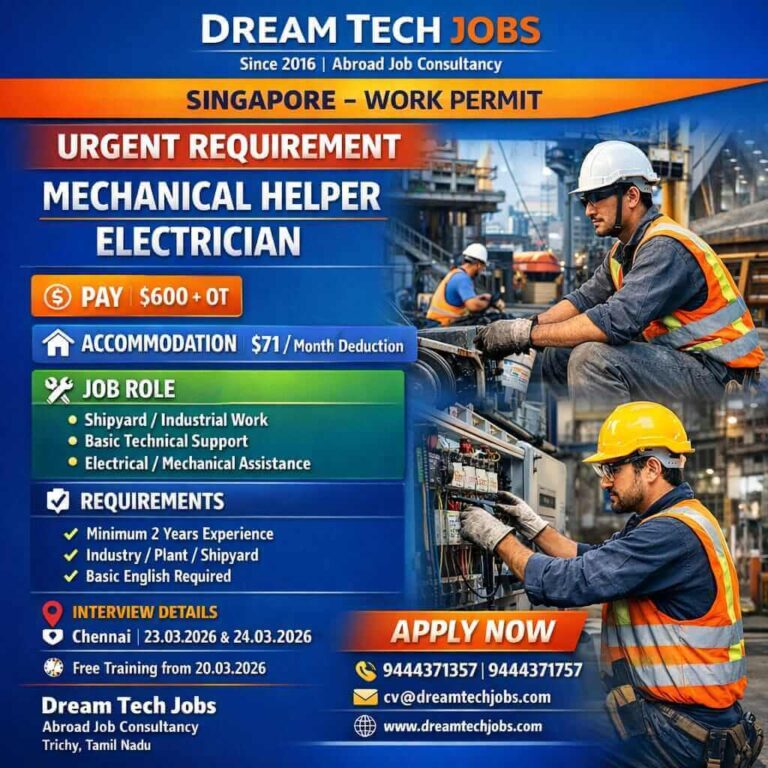 Singapore Work Permit Jobs 2026 – Urgent Hiring