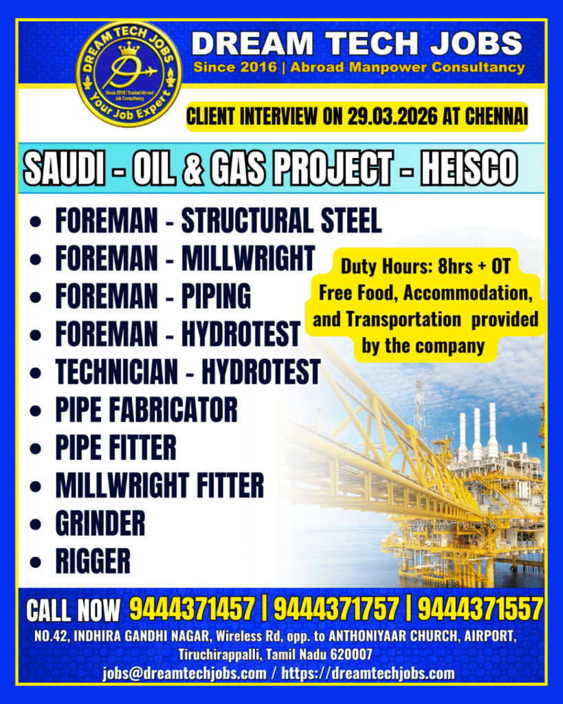Saudi Oil & Gas Project Recruitment 2026 1 Saudi Oil & Gas Project Recruitment 2026