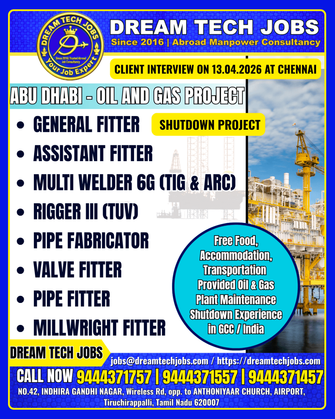 Abu Dhabi Oil and Gas Shutdown Jobs 2026