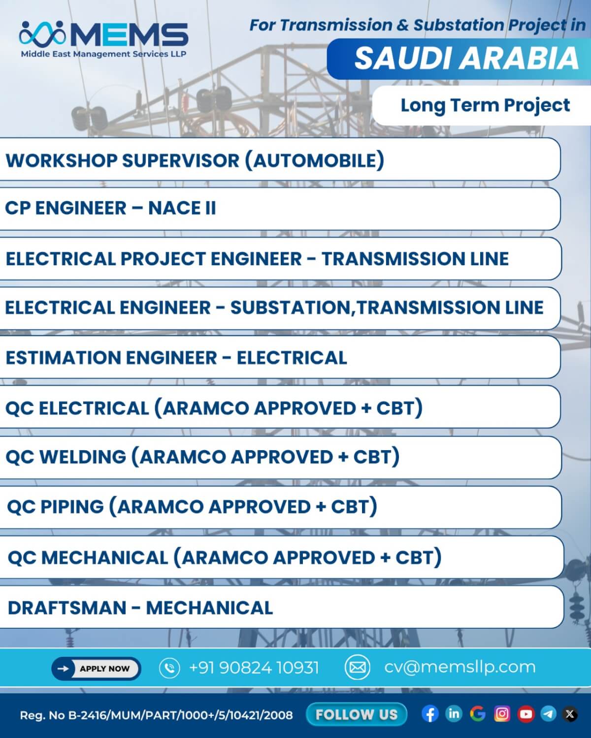 Saudi Arabia Transmission Project Jobs 2026