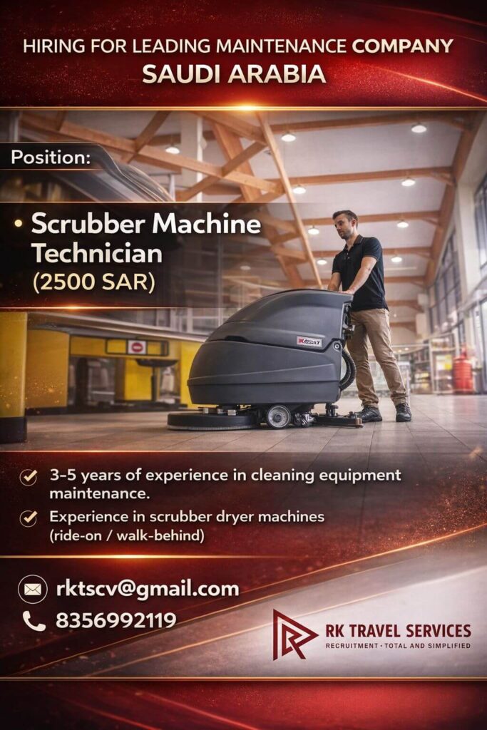 Scrubber Machine Technician Jobs Saudi Arabia 2026