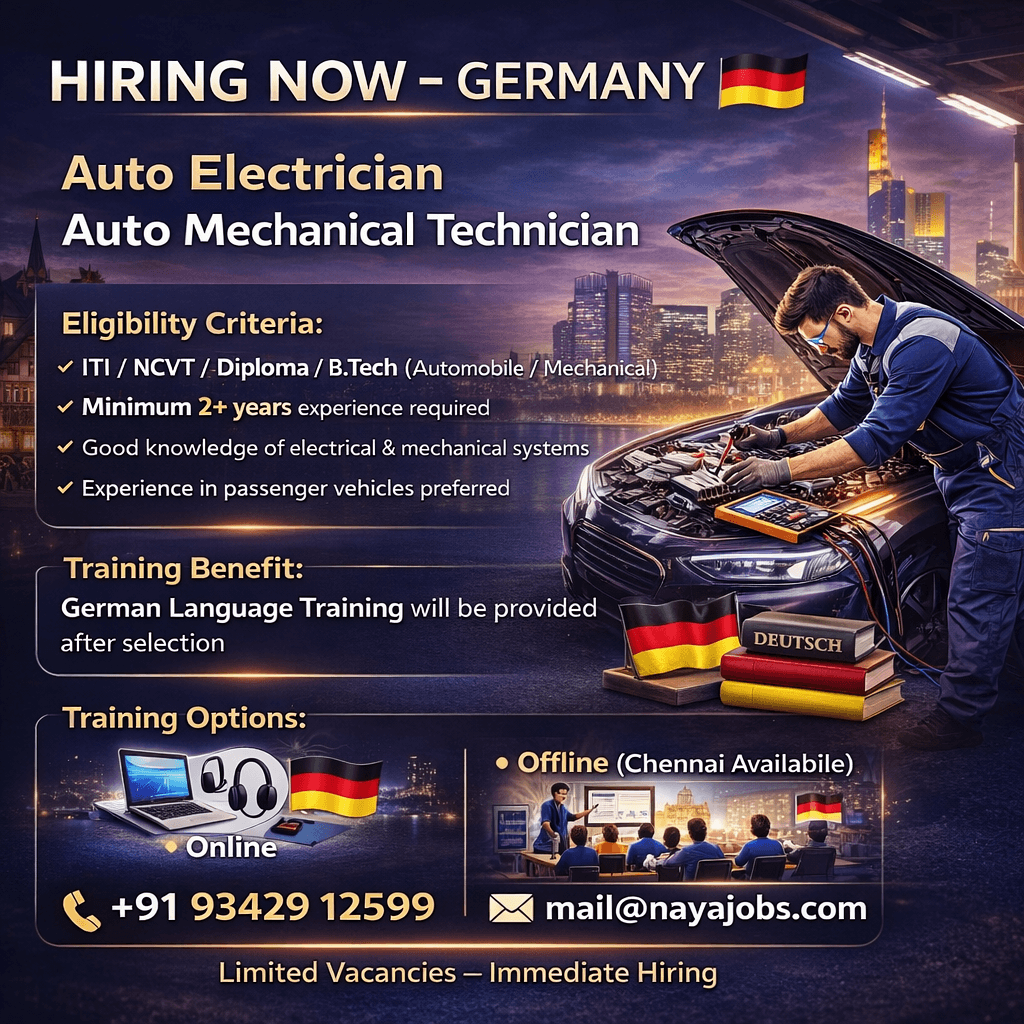 Germany Auto Electrician Jobs 2026 – Mechanical Technician Vacancies