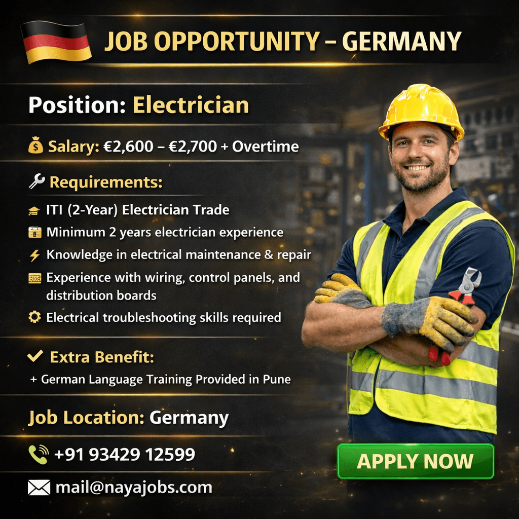 Germany Electrician Job Opportunity 2026 – Apply Now
