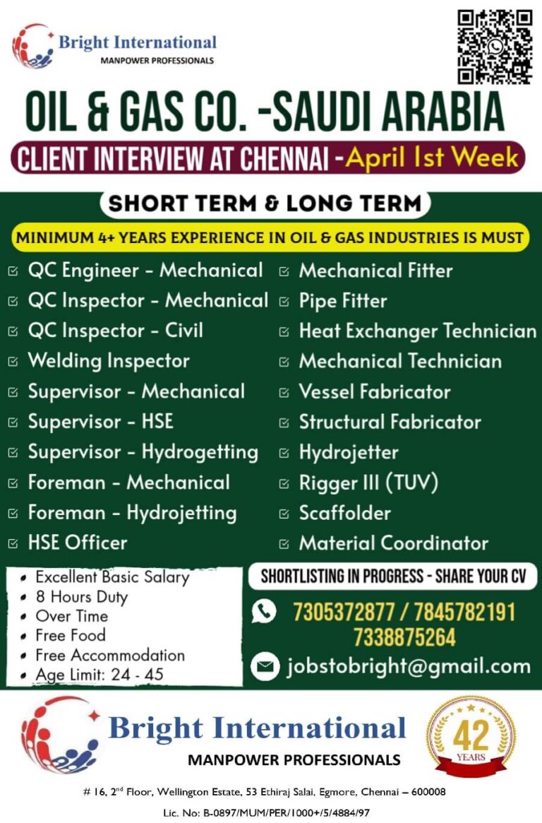 Saudi Arabia Oil & Gas Company Jobs 2026 