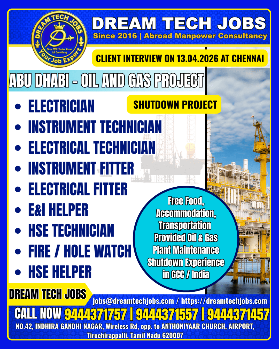 Abu Dhabi Oil and Gas Shutdown Jobs 2026