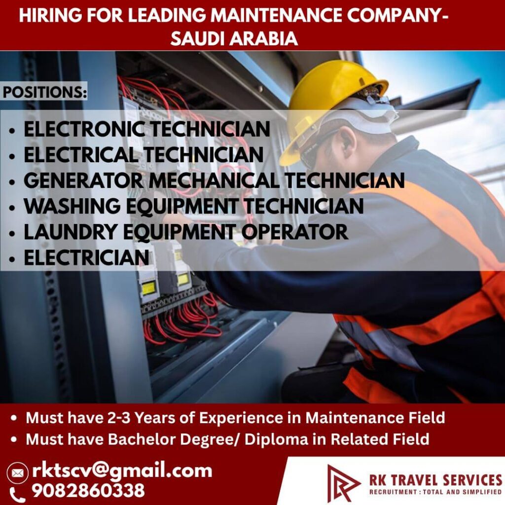 Saudi Arabia Maintenance Company Jobs 2026 – Apply Now