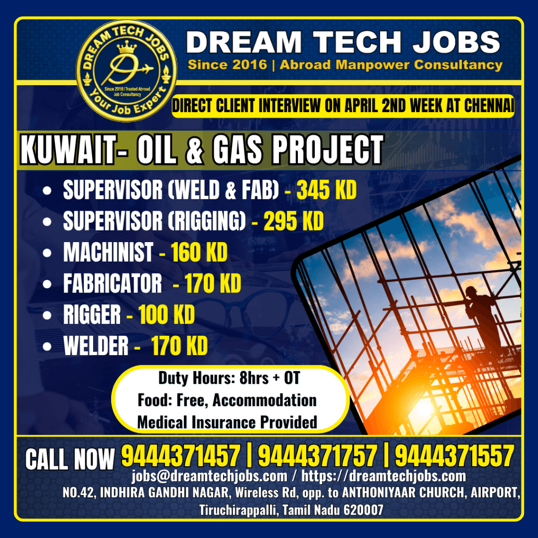 Kuwait Oil and Gas Jobs 2026 – Direct Client Interview