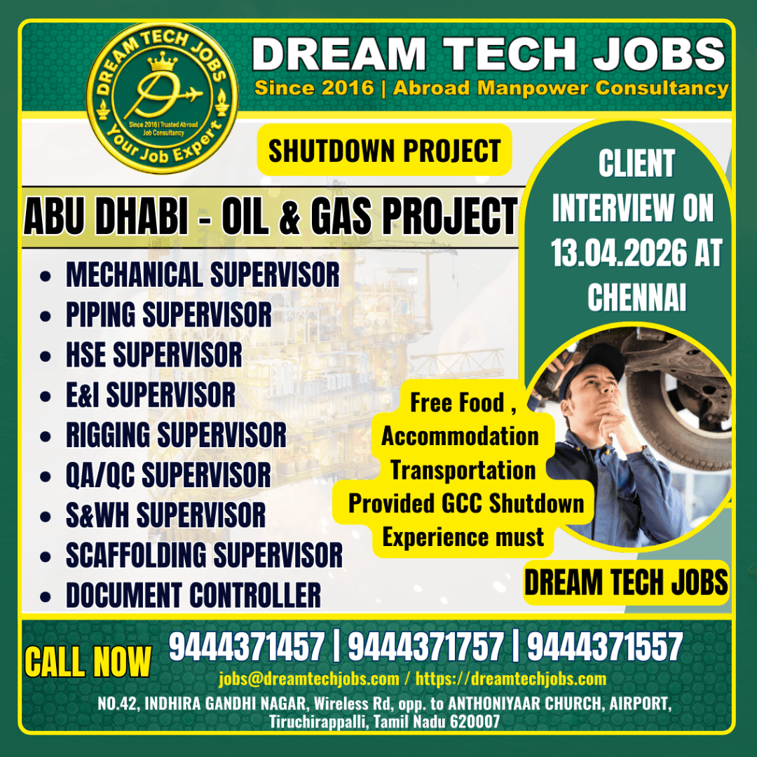 Abu Dhabi Oil and Gas Shutdown Jobs 2026 – Client Interview on April 13