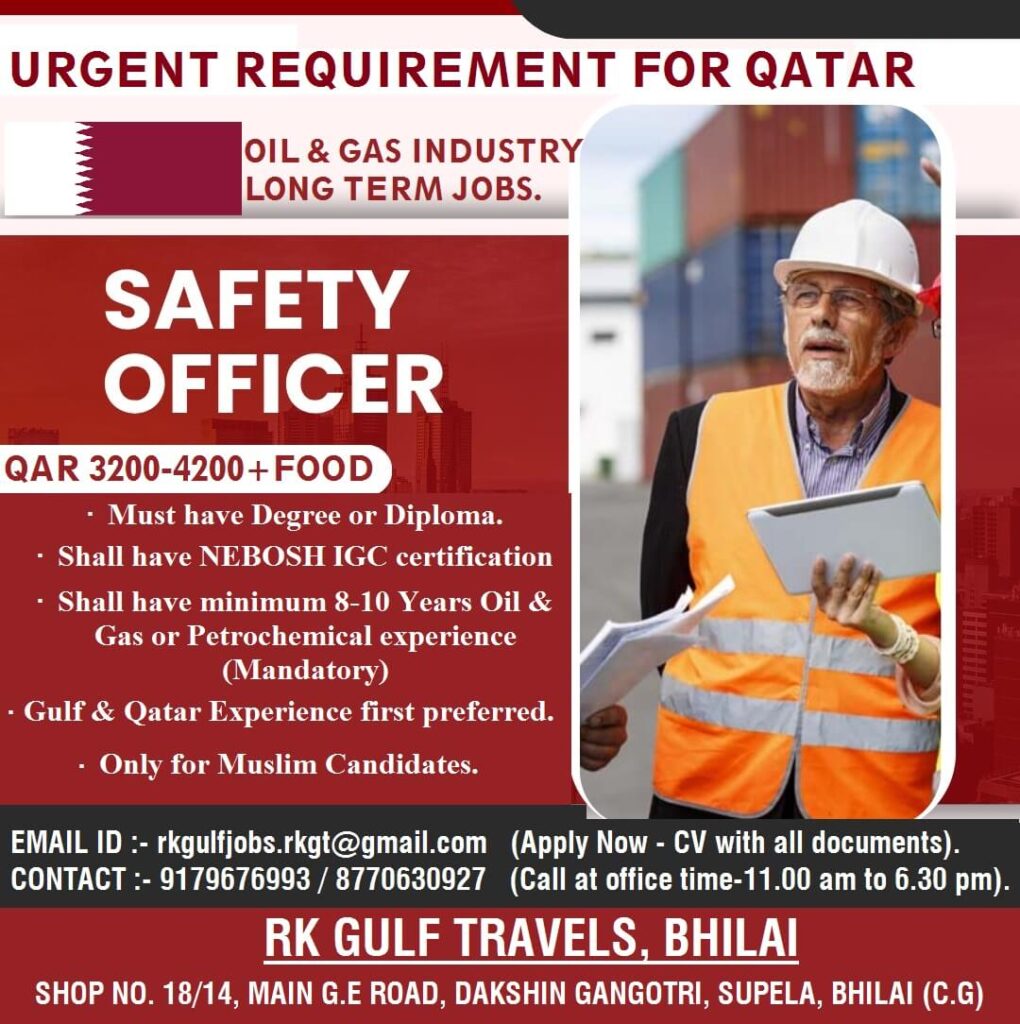 Qatar Safety Officer Jobs 2026 – Oil & Gas Industry Recruitment