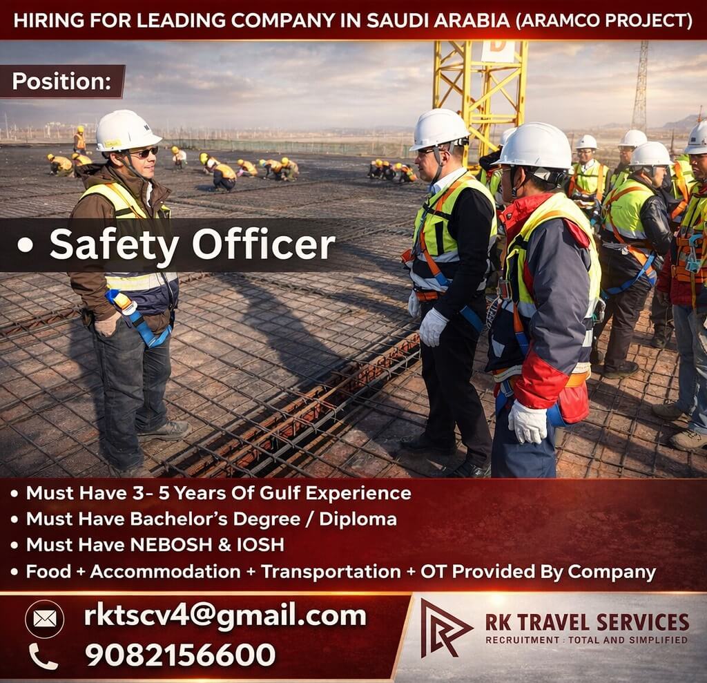 Safety Officer Jobs in Saudi Arabia – Aramco Project