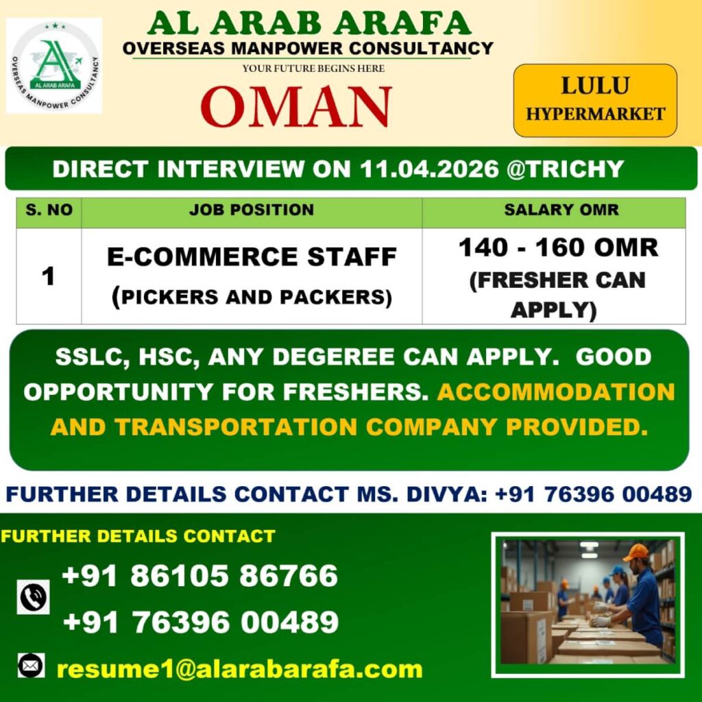 Lulu Hypermarket Oman Jobs 2026 – Direct Interview in Trichy