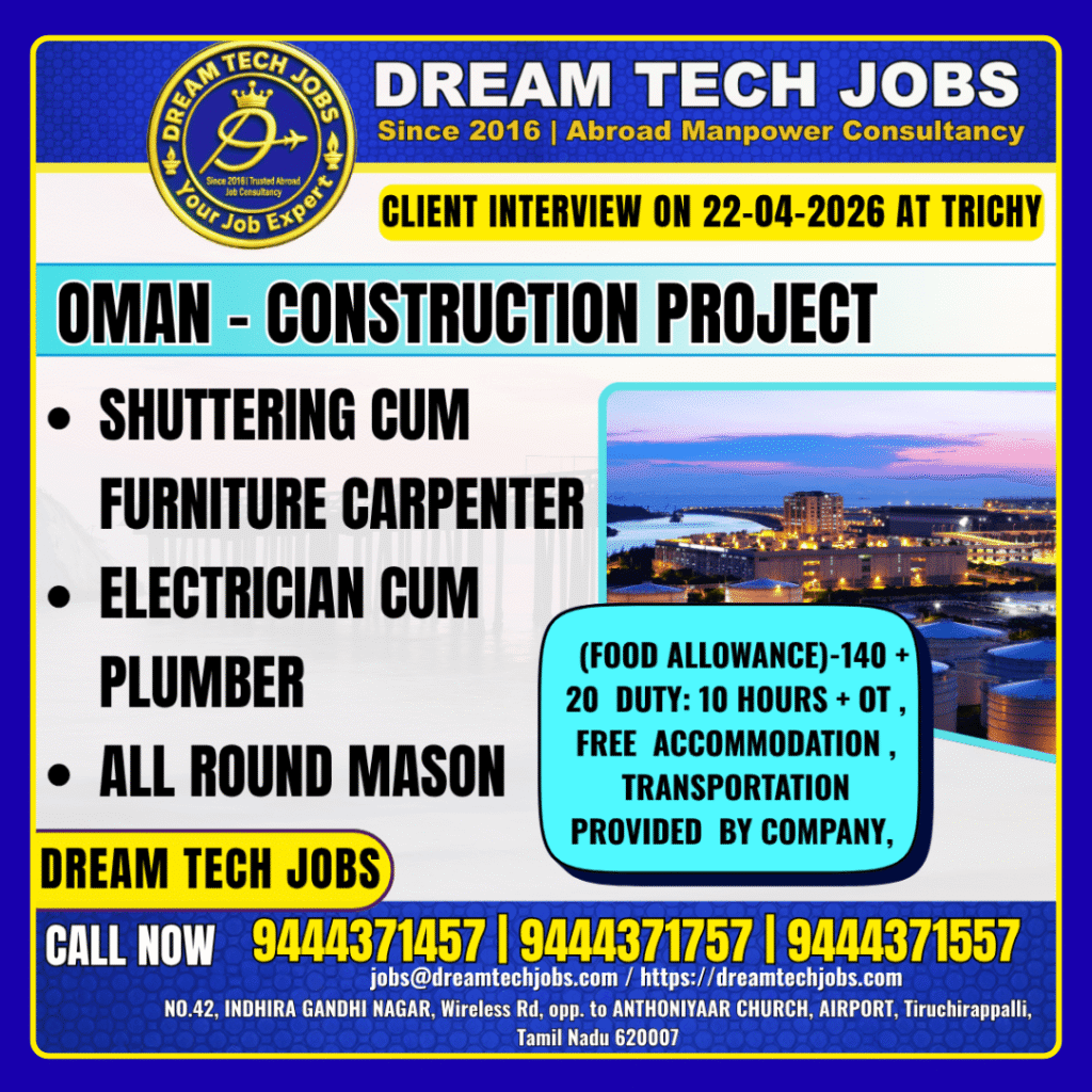Oman Construction Jobs 2026 – Client Interview in Trichy