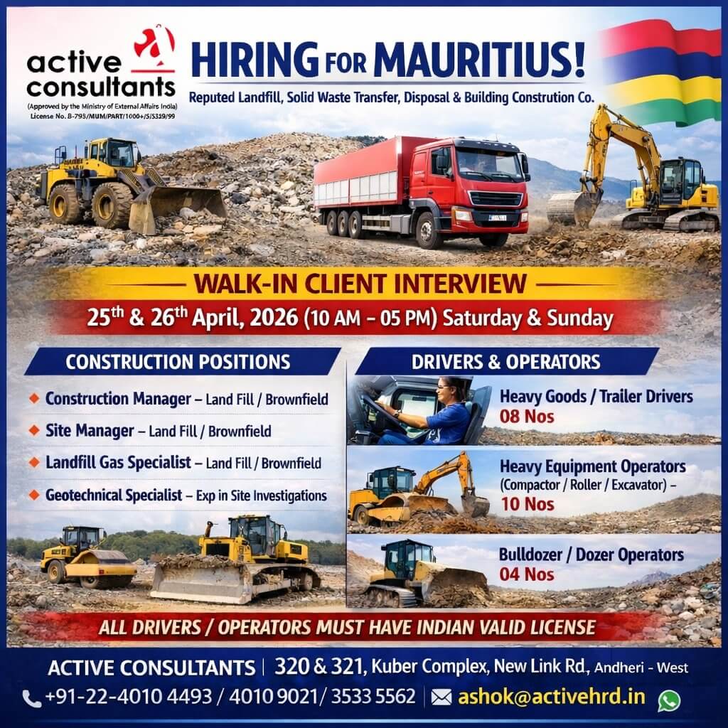 Mauritius Construction Jobs 2026 – Latest Gulf Opportunity