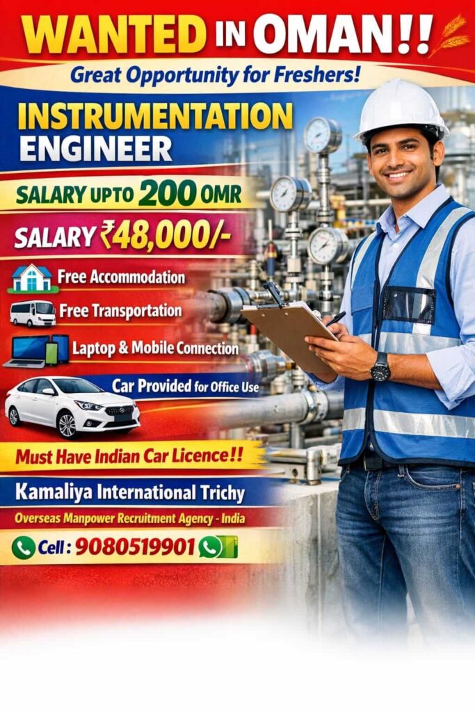 Oman Instrumentation Engineer Jobs 2026 – Freshers Can Apply