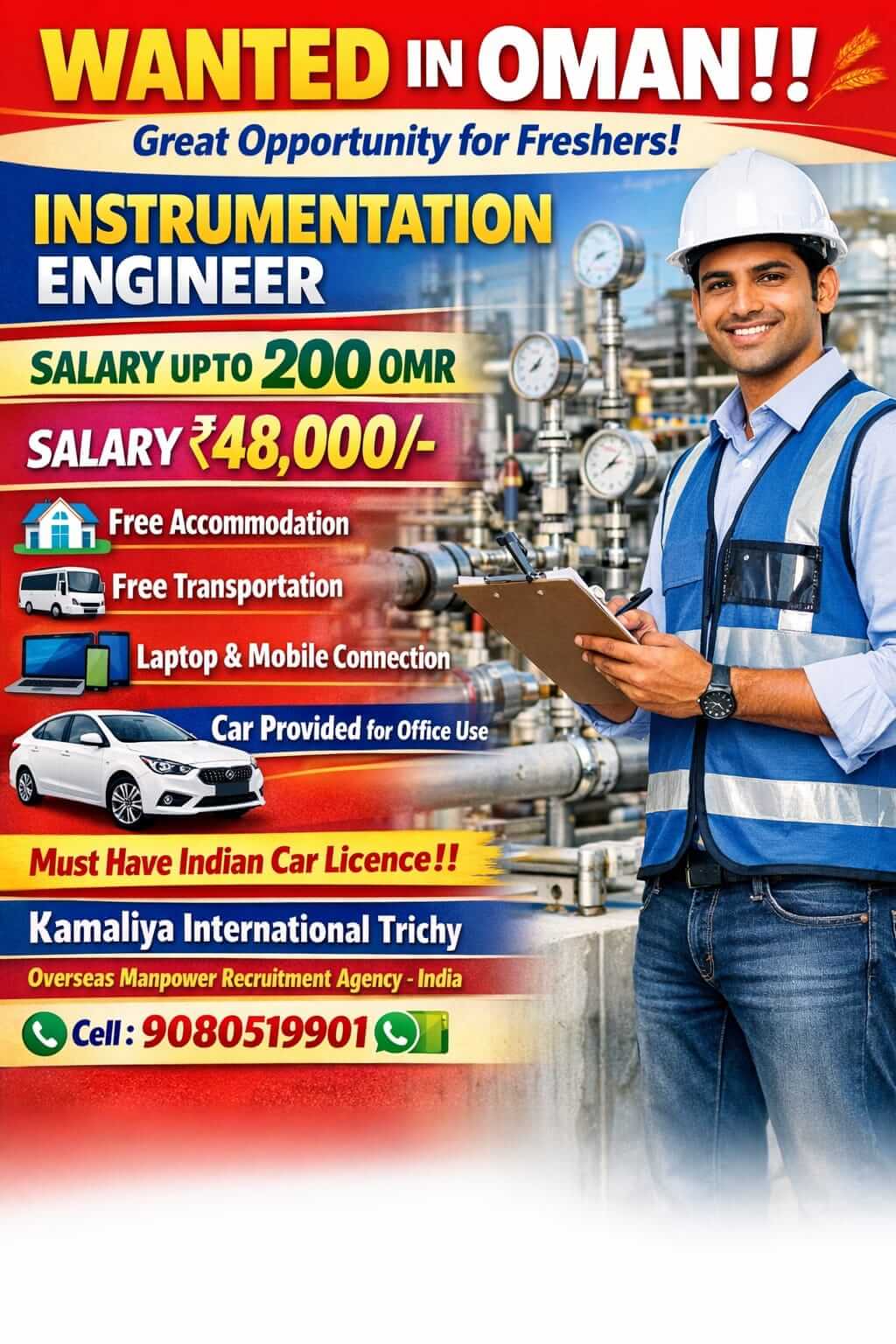 Oman Instrumentation Engineer Jobs 2026 – Freshers Can Apply