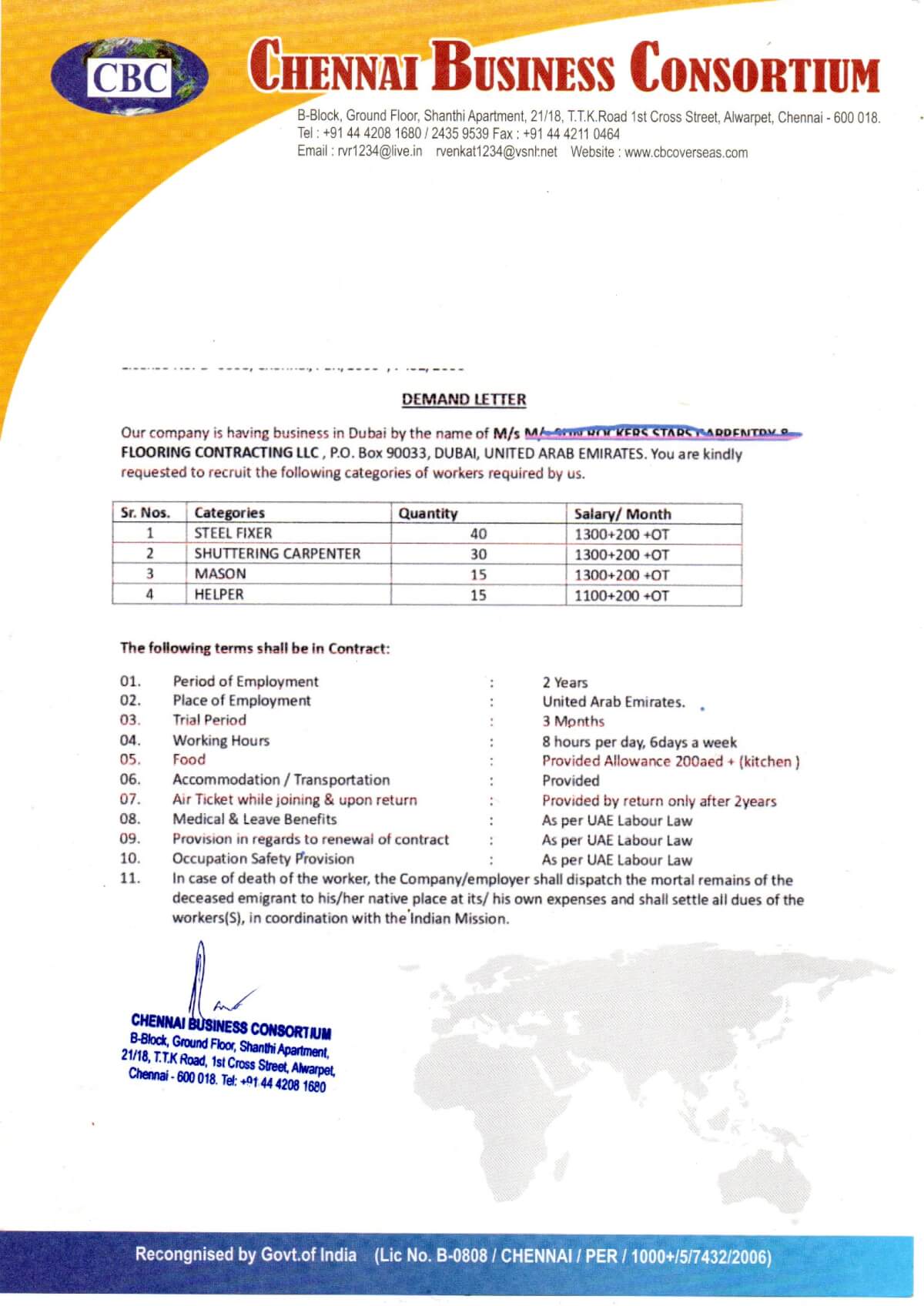 Dubai Construction Jobs 2026 – Free Recruitment Chennai