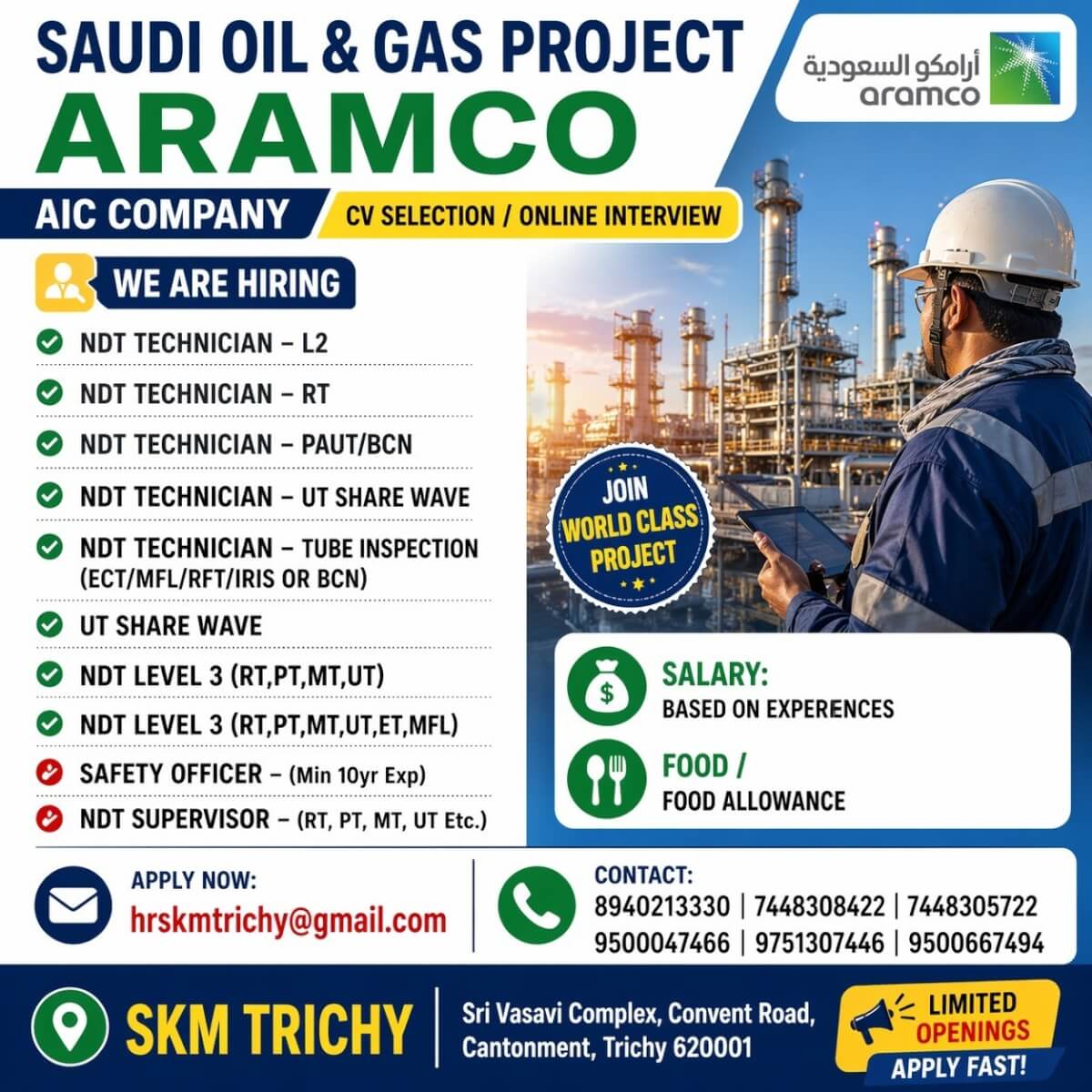 Saudi Aramco Oil & Gas Project Recruitment 2026