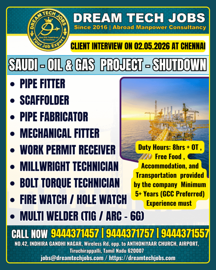 Saudi Oil & Gas Shutdown Jobs 2026 – Apply Now