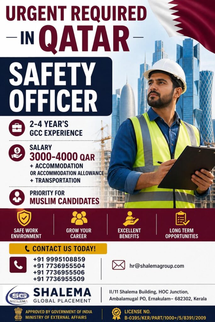 Safety Officer Jobs in Qatar 2026 – Urgent Hiring