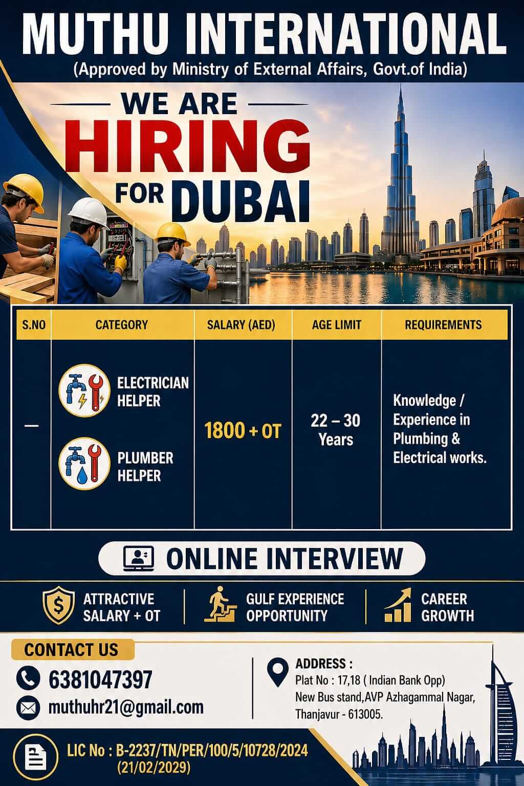 Electrician Helper Jobs in Dubai 2026 – Apply Online