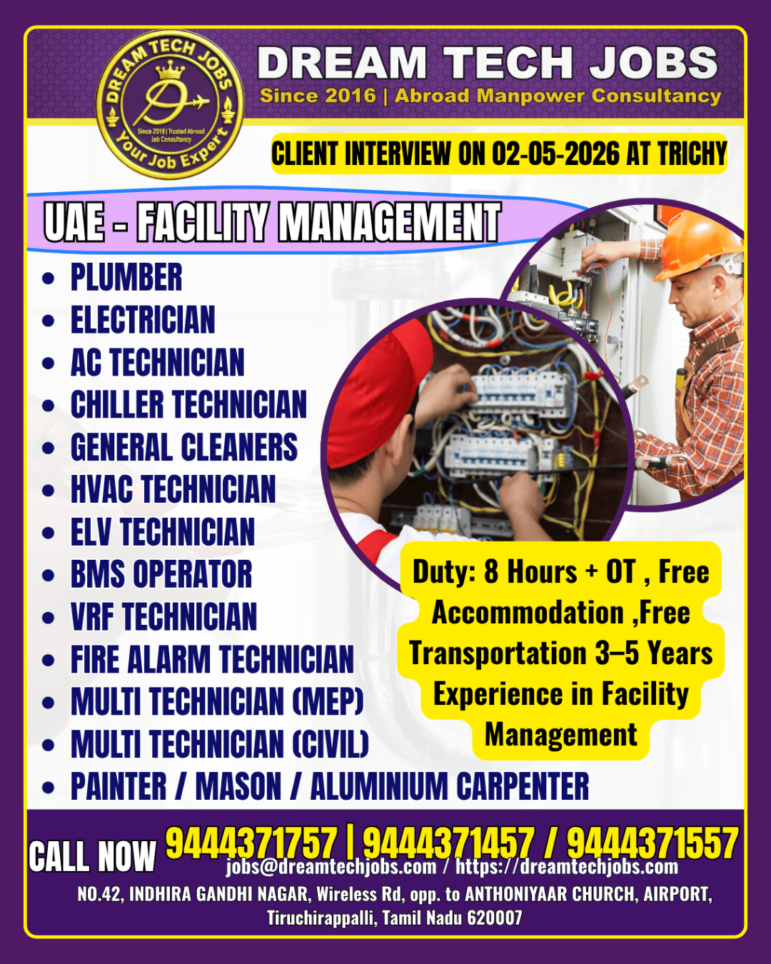 UAE Facility Management Jobs 2026 – Apply Now