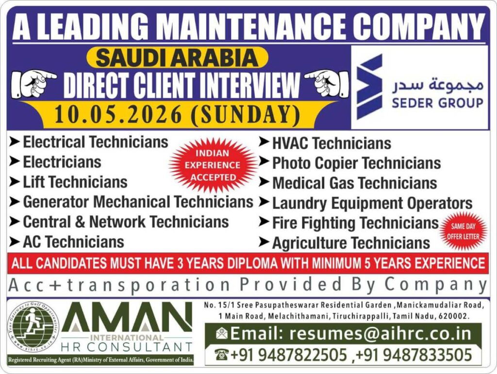 Saudi Arabia Maintenance Company Jobs 2026
