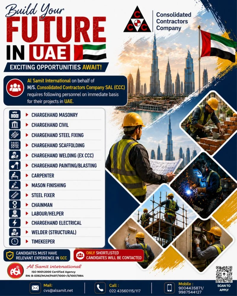 UAE Construction Jobs 2026 – Consolidated Contractors Company (CCC) Hiring for Multiple Vacancies