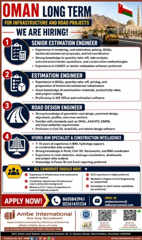 Oman Long Term Infrastructure and Road Projects Jobs 2026