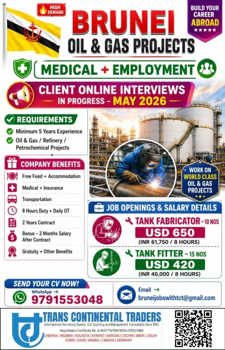 Brunei Oil & Gas Projects Jobs 2026 – Client Online Interviews in Progress