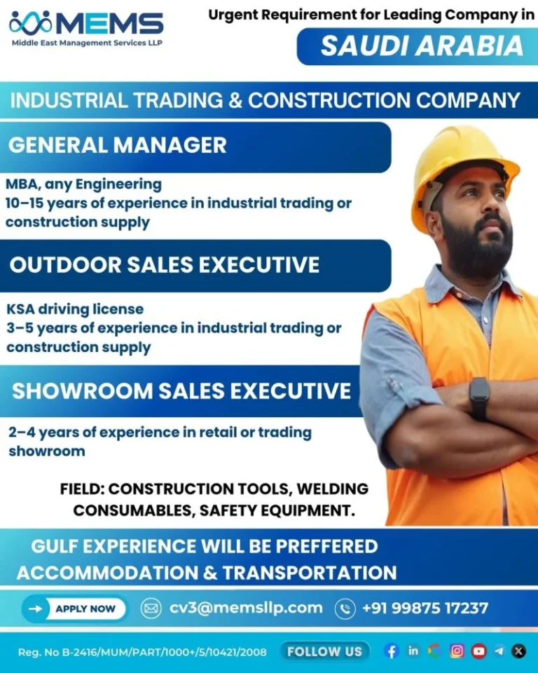 Saudi Arabia Industrial Trading & Construction Company Jobs 2026 – Apply Now