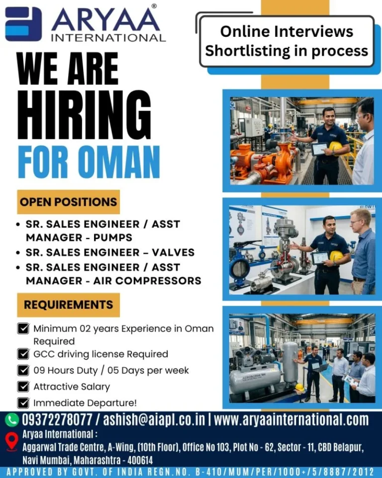Oman Sales Engineer Jobs 2026