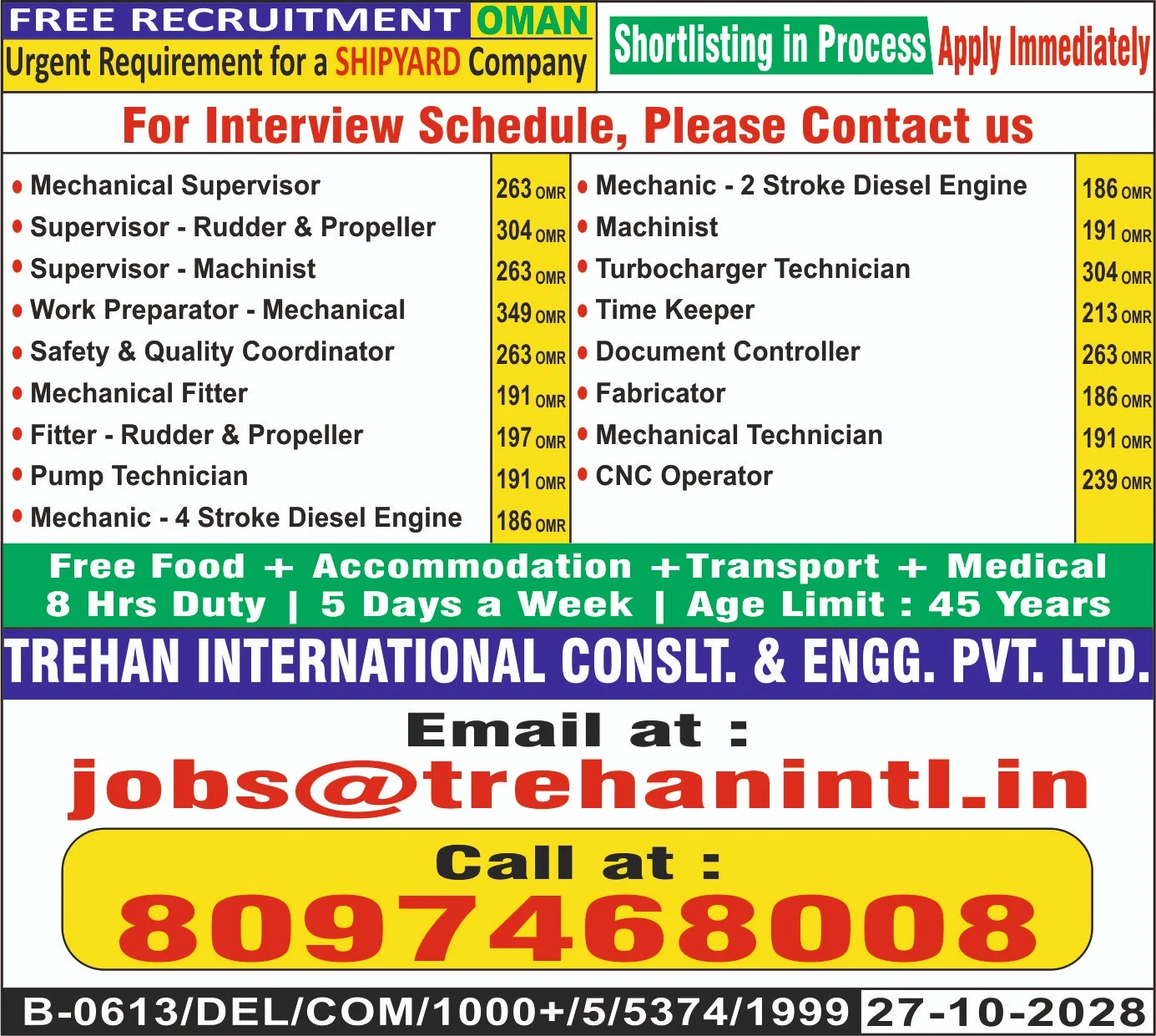 Oman Shipyard Company Jobs 2026 – Free Recruitment | Apply Now
