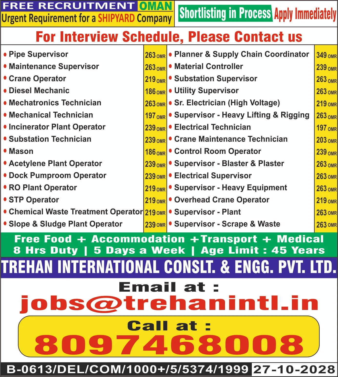 Oman Shipyard Company Jobs 2026 – Free Recruitment | Apply Immediately