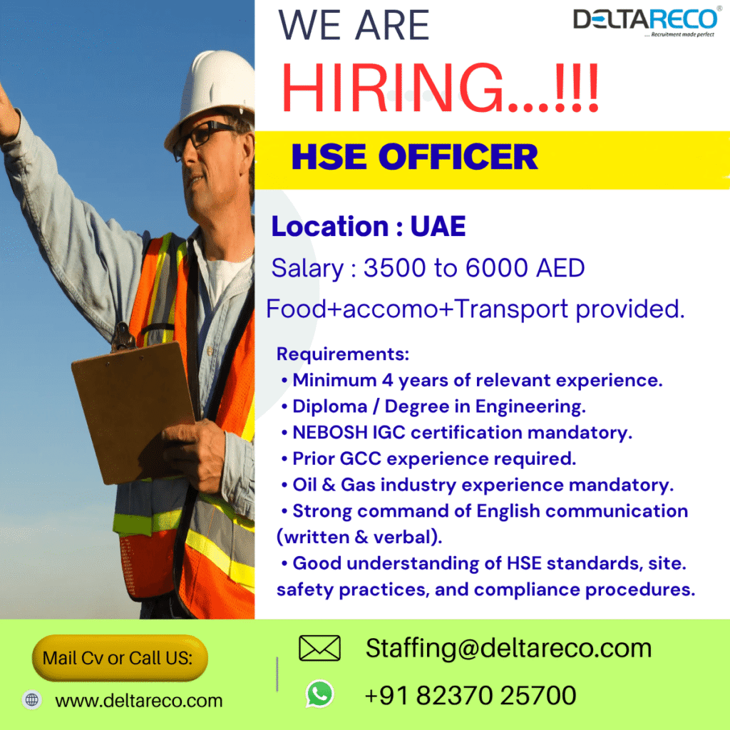 HSE Officer Jobs in UAE 2026 – Apply Now for Oil & Gas Industry Vacancies 1 HSE Officer Jobs in UAE 2026 – Apply Now for Oil & Gas Industry Vacancies