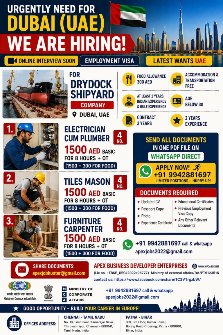 Dubai Drydock Shipyard Recruitment 2026