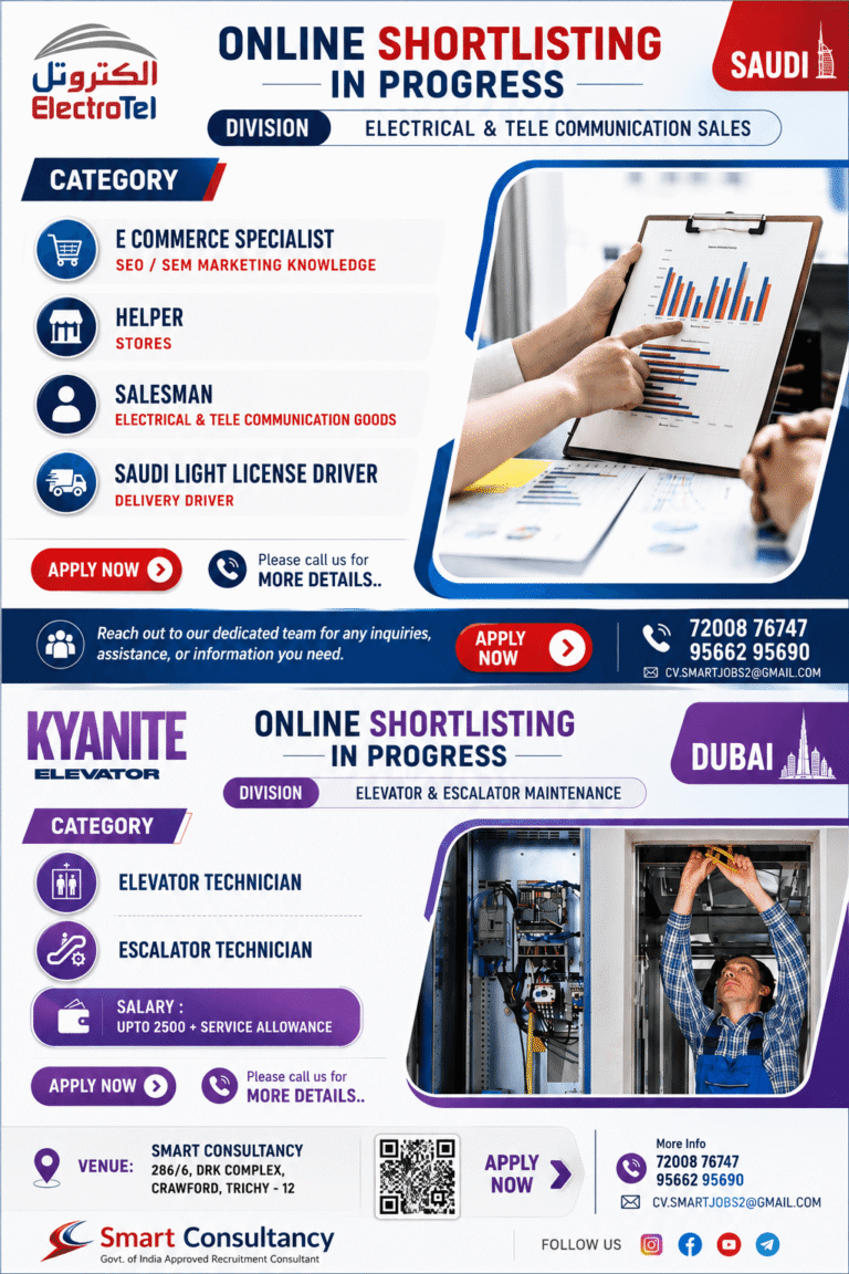 ElectroTel & Kyanite Elevator Careers 2026 – Saudi Arabia & Dubai Job Openings