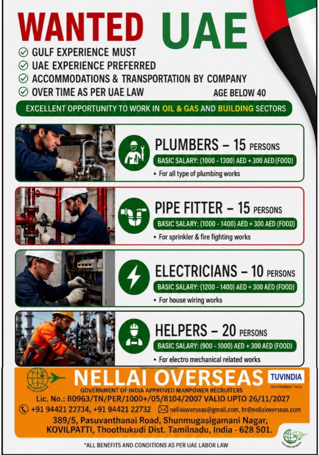 UAE Job Opportunities in Oil & Gas and Building Sectors