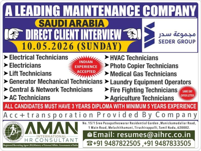 Latest Saudi Arabia Maintenance Job Openings 2026