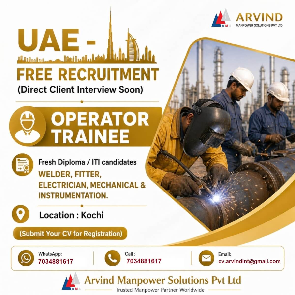 UAE Operator Trainee Jobs 2026 – Free Recruitment Opportunity
