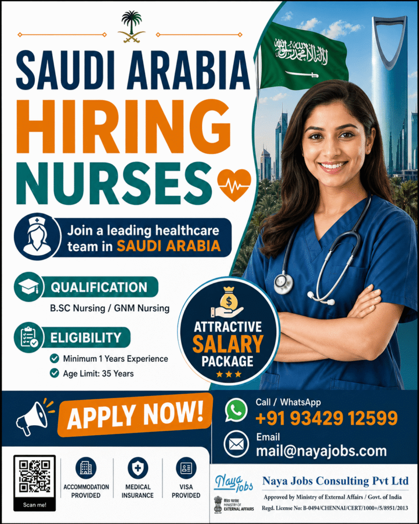 Saudi Arabia Nurse Jobs 2026 – Apply Now for Healthcare Careers