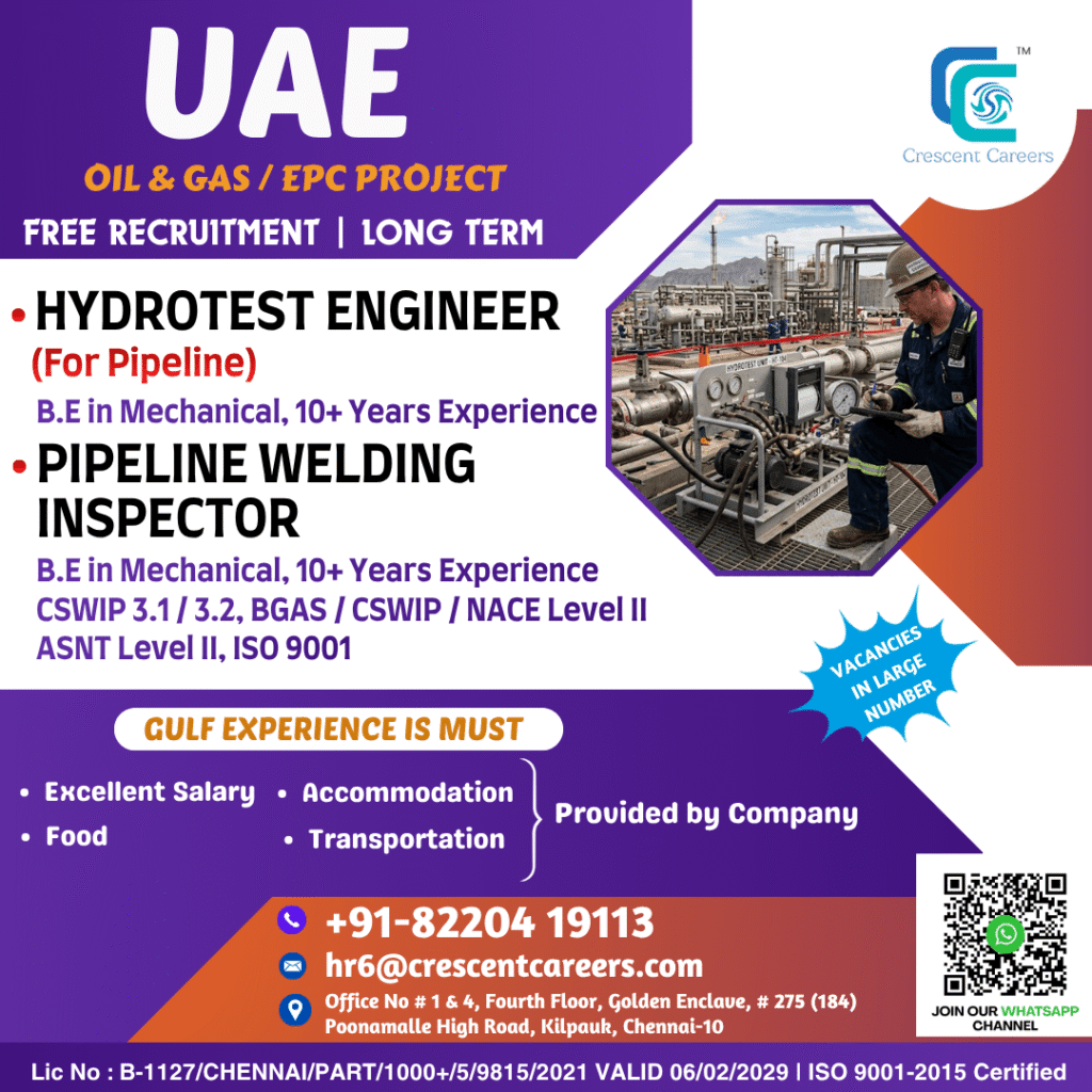 UAE Oil & Gas EPC Project Jobs 2026 – Apply Now