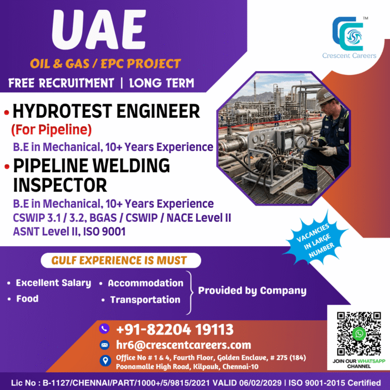 UAE Oil & Gas EPC Project Jobs 2026 – Apply Now