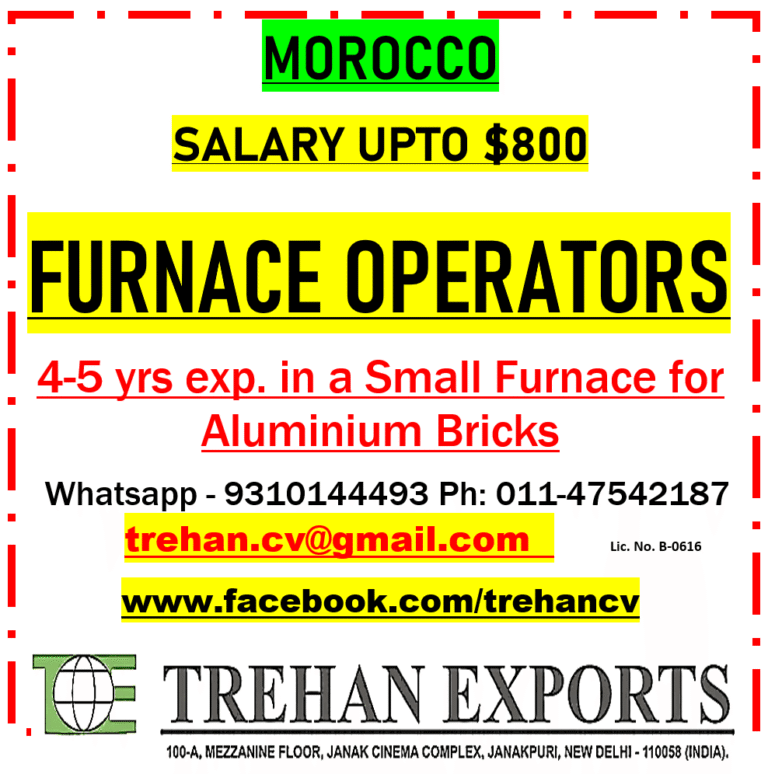 Morocco Furnace Operator Jobs 2026