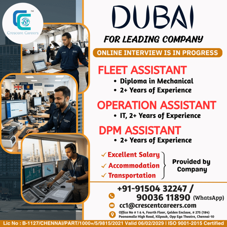 Dubai Leading Company Hiring Assistants – Apply Now
