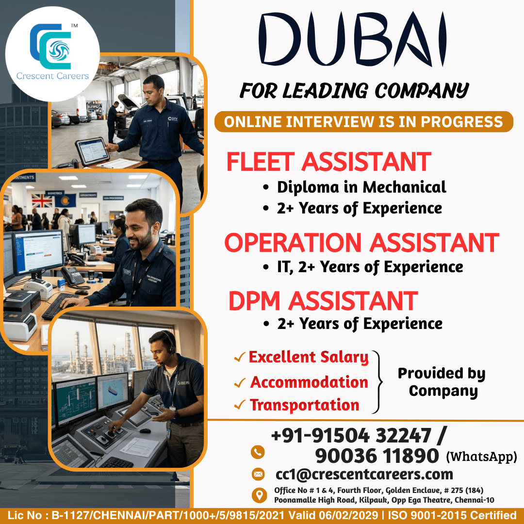 Dubai Leading Company Hiring Assistants – Apply Now