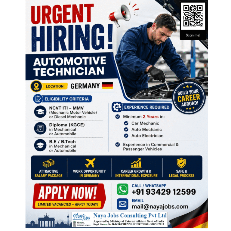 Germany Automotive Technician Jobs 2026 – Apply Now for Urgent Vacancies