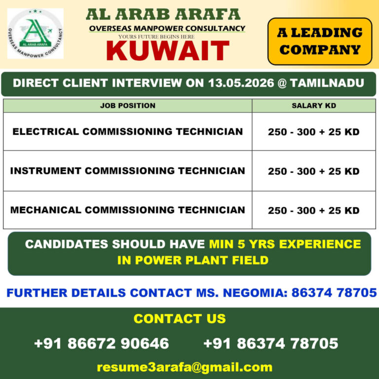 Kuwait Commissioning Technician Jobs 2026